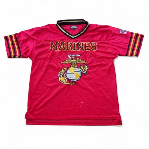 JWM Marine Semper Fi US Military Football Jersey Red / Black Men's XL - Picture 1 of 12